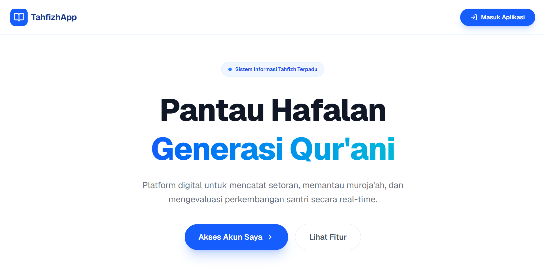 Tangkapan Layar Proyek Tahfizh App